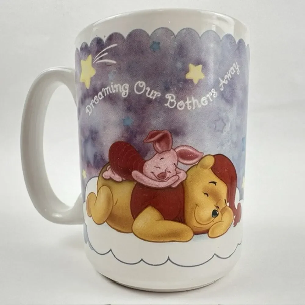 Disney Winnie The Pooh Mug/Cup Dreaming Pooh, Piglet, & Tigger 1990s VTG